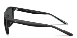 Shop Armani Exchange A|X Logo Square Sunglasses in Black online.