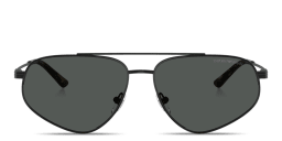 Shop Emporio Armani Modern Pilot Sunglasses in Matte Black online.