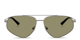 Shop Emporio Armani Modern Pilot Sunglasses in Gunmetal/Green online.