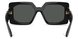 Shop VERSACE Medusa Biggie Maxi Oversized Square Sunglasses in Black online.