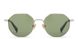 Shop ALL SAINTS Logo-Engraved Irregular Sunglasses in Grey/Solid green online.