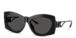 Shop Michael Kors Navarra Irregular Sunglasses in Black online.