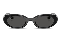 Shop Ray-Ban Embossed Logo Pillow Sunglasses in Black/Dark Grey online.
