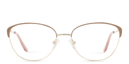 Shop TRICE Logo Wide Cat-Eye Eyeglasses in Gold Nude online.