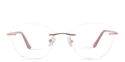 Shop TRICE Logo Rimless Cat-Eye Eyeglasses in Gold online.