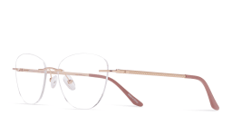 Shop TRICE Logo Rimless Cat-Eye Eyeglasses in Gold online.