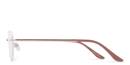 Shop TRICE Logo Rimless Cat-Eye Eyeglasses in Gold online.