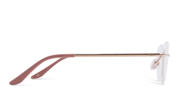 Shop TRICE Logo Rimless Cat-Eye Eyeglasses in Gold online.