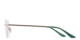 Shop TRICE Logo Rimless Cat-Eye Eyeglasses in Light Gold online.