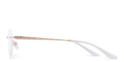 Shop TRICE Logo Rimless Cat-Eye Eyeglasses in Gold online.