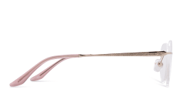 Shop TRICE Logo Rimless Cat-Eye Eyeglasses in Rose Gold online.