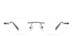 Shop TRICE Logo Rimless Oval Eyeglasses in Black online.