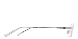 Shop TRICE Logo Rimless Oval Eyeglasses in Silver online.
