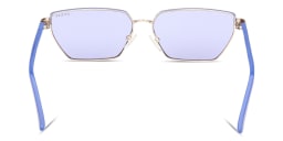 Shop Guess Logo Lettering Irregular Sunglasses in Pale Gold online.
