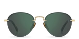 Shop DAVID BECKHAM Talisman Rimless Panthos Sunglasses in Gold online.