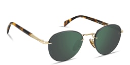 Shop DAVID BECKHAM Talisman Rimless Panthos Sunglasses in Gold online.