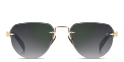 Shop DAVID BECKHAM Talisman Rimless Pilot Sunglasses in Gold online.