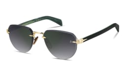 Shop DAVID BECKHAM Talisman Rimless Pilot Sunglasses in Gold online.