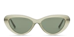 Shop TRICE Delilah Cat-Eye Sunglasses in Milky Green/Green online.
