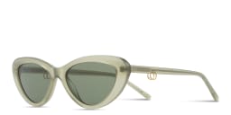 Shop TRICE Delilah Cat-Eye Sunglasses in Milky Green online.