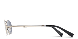 Shop TRICE Mila Chain Oval Sunglasses in Gold online.