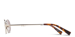 Shop TRICE Mila Chain Oval Sunglasses in Light Gold online.