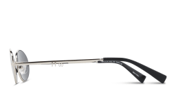 Shop TRICE Mila Chain Oval Sunglasses in Silver online.