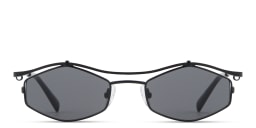 Shop TRICE Leila Edgy Irregular Sunglasses in Matte Black/Black online.