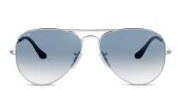 Shop Ray-Ban Pilot Gradient Sunglasses in Silver/Blue online.