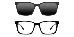 Shop Pair Eyewear The Kirby Unisex Eyeglasses with Sun Top in Black online.