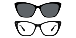 Shop Pair Eyewear The Wanda Eyeglasses with Sun Top in Black Gold online.