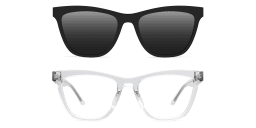 Shop Pair Eyewear The Harper Eyeglasses with Sun Top in Crystal Clear online.