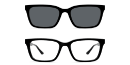Shop Pair Eyewear The Larkin Unisex Eyeglasses with Sun Top in Black online.