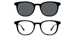 Shop Pair Eyewear The Reese Unisex Eyeglasses with Sun Top in Black online.
