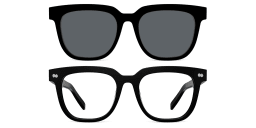 Shop Pair Eyewear The Payton Unisex Eyeglasses with Sun Top in Black online.