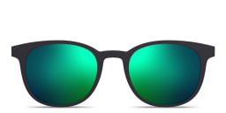 Shop Pair Eyewear The Reese Sun Top in Black/Green Reflective online.
