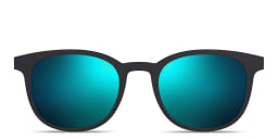 Shop Pair Eyewear The Reese Sun Top in Black/Blue Reflective online.