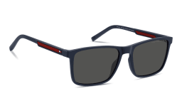Shop Tommy Hilfiger Logo Rectangle Sunglasses in Dark Blue online.
