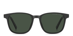 Shop Tommy Hilfiger Logo Square Sunglasses in Grey/Green online.