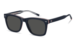 Shop Tommy Hilfiger Logo Rectangle Sunglasses in Blue online.