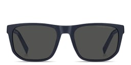 Shop Tommy Hilfiger Logo Rectangle Sunglasses in Blue/Grey online.
