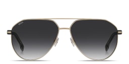 Shop Hugo Boss Logo Lettering Pilot Sunglasses in Brown Palladium online.