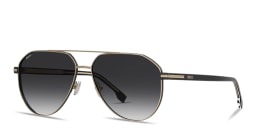 Shop Hugo Boss Logo Lettering Pilot Sunglasses in Brown Palladium online.