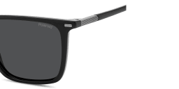 Shop Polaroid Logo Signature Square Sunglasses in Black online.