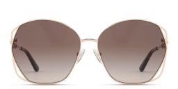 Shop Guess Chain-Embellished Oversized Irregular Sunglasses in Gold/Gradient Brown online.