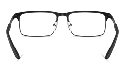 Shop Emporio Armani Eagle Logo Rectangle Eyeglasses in Black online.