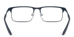 Shop Emporio Armani Eagle Logo Rectangle Eyeglasses in Blue online.