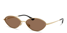 Shop Ray-Ban Kai Unisex Oval Sunglasses in Gold online.