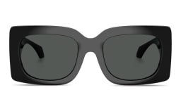 Shop VERSACE Logo Signature Oversized Square Sunglasses in Black online.