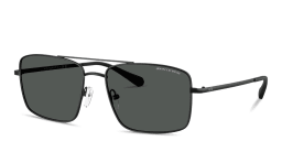 Shop Armani Exchange A|X Logo Pilot Sunglasses in Black online.